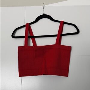 Dynamite Red Ribbed Crop Top